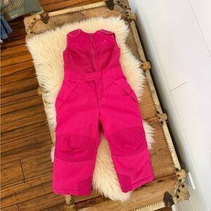 Pink Kids' Snow Bib Overalls, Vertical 9 2t